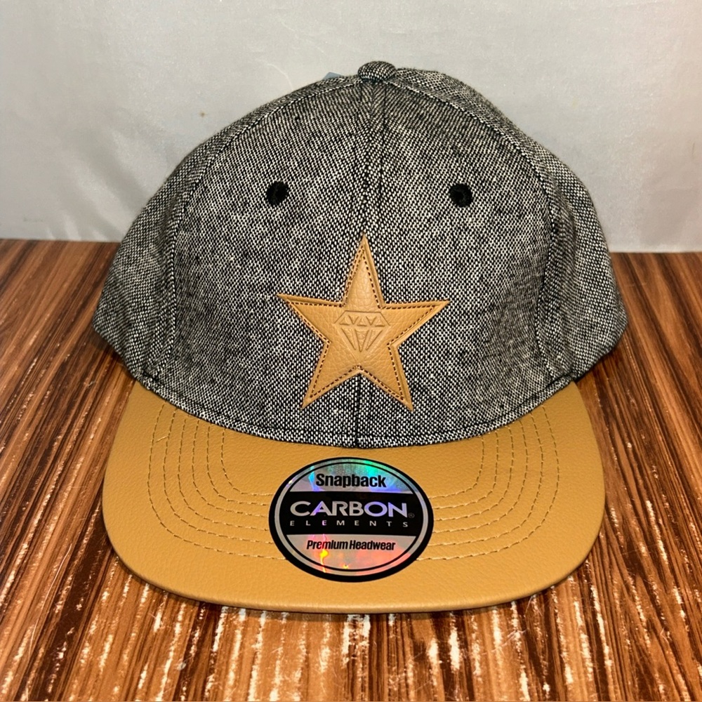 Carbon Elements Diamond Star Snap Back Hat trucker Hat Adjustable Flat Bill New